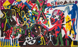 A. R. Penck (b. 1939, Germany; d. 2017, Switzerland) tskrie VIII, 1984 Dispersion on canvas