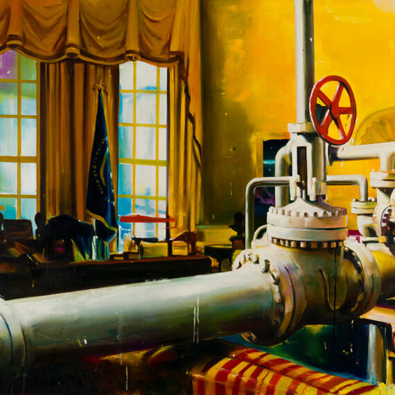Armando Mariño b. 1968, Santiago de Cuba, Cuba; lives in Catskill, United States Oval Office Pipeline, 2009 Oil on canvas