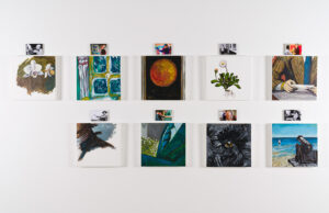 Levi Orta b. 1984, Havana, Cuba; lives in Barcelona, Spain Boceto-Detalles V.2 (Francisco Franco, Vladimir Putin, Hugo Chávez, Adolf Hitler, Alberto Fujimori, Dwight D. Eisenhower, Jimmy Carter, George W. Bush, Winston Churchill), 2019 Acrylic on canvas, laser print on cardboard, in 9 parts