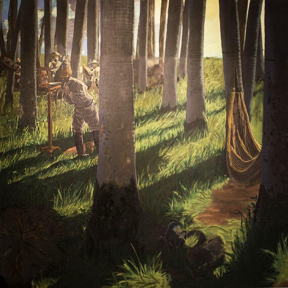 José Manuel Mesías b. 1990, Havana, Cuba; lives in Havana, Cuba El ascenso de Pedro Díaz y la muerte de Maceo, 2016–17