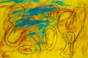 António Ole (b. 1951, Angola) Conversa Interrompida, 2017 Acrylic on canvas