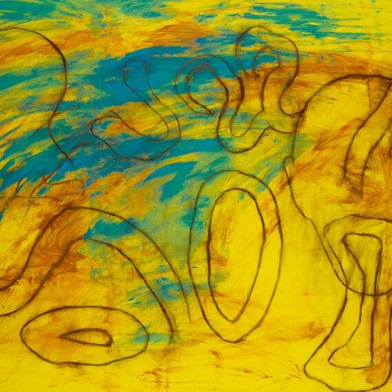 António Ole (b. 1951, Angola) Conversa Interrompida, 2017 Acrylic on canvas