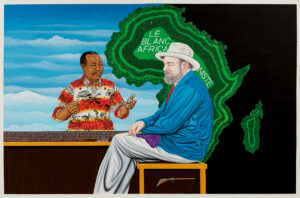 Chéri Samba b. 1956, Congo Le Blanc Africaniste, 2007 Acrylic and mixed media on canvas