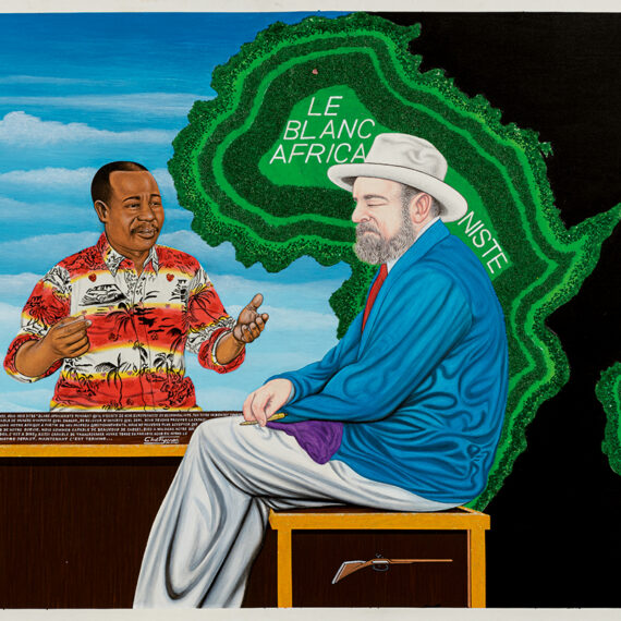 Chéri Samba b. 1956, Congo Le Blanc Africaniste, 2007 Acrylic and mixed media on canvas