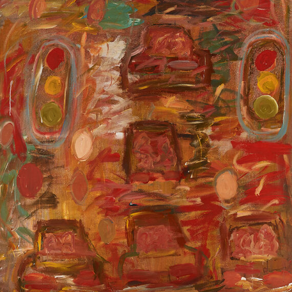 David Koloane b. 1938–2019, South Africa Traffic Jam, 2016 Acrylic on canvas