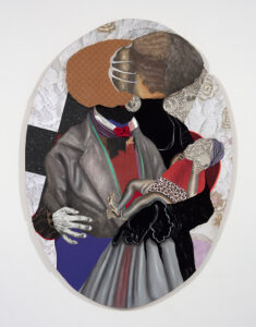 David Shrobe b. 1974, United States At a Crossroads, 2020 Oil, acrylic, graphite on paper, steel, wood, flocking, wool, faux suede, vinyl, fabric, and bookbinding cloth