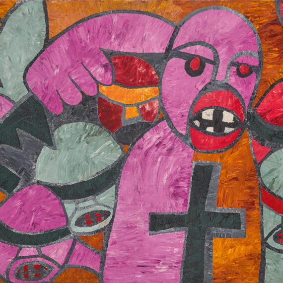 Ernesto Shikhani b. 1934, Mozambique; d. 2010 A chave de papa para África (The Pope’s Key for Africa), 1988 Oil on canvas