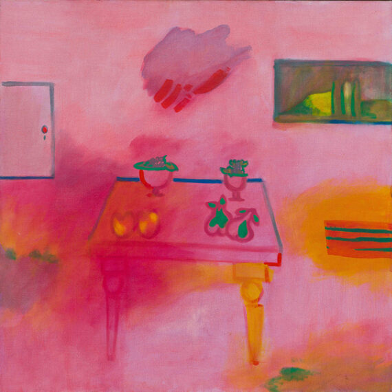 Robert Hodgins b. 1920, South Africa; d. 2010 A Transvaal Still Life (Thunder Cloud, Mine Dump, Vaguely Ethnic Rug…), 2000 Oil on canvas