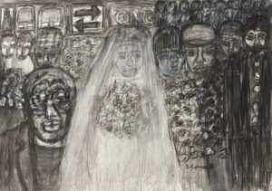 David Koloane b. 1938–2019, South Africa Procession, 2018 Mixed media on canvas