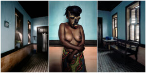 Leonce Raphael Agbodjélou b. 1965, Benin Triptych (Demoiselles de Porto-Novo), 2012 C-print, triptych