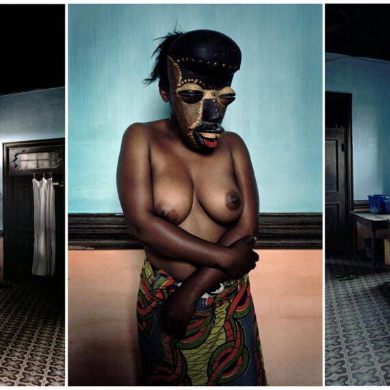 Leonce Raphael Agbodjélou b. 1965, Benin Triptych (Demoiselles de Porto-Novo), 2012 C-print, triptych