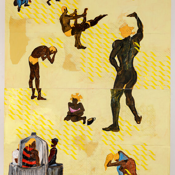 Maxwell Alexandre b. 1990, Brazil Sem título (Golden Shower / Pardo e Papel), 2019 Latex, bitumen, grease, charcoal, graphite, and acrylic on brown paper