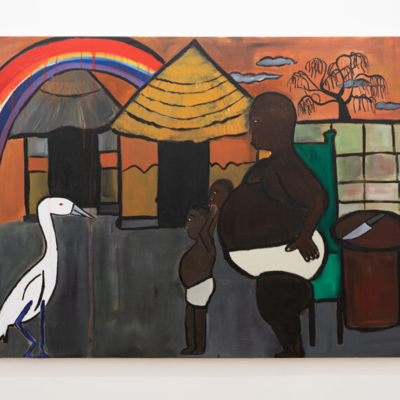 Cassi Namoda b. 1988, Mozambique Outside the Witch Doctor’s House, 2018 Oil and acrylic on canvas