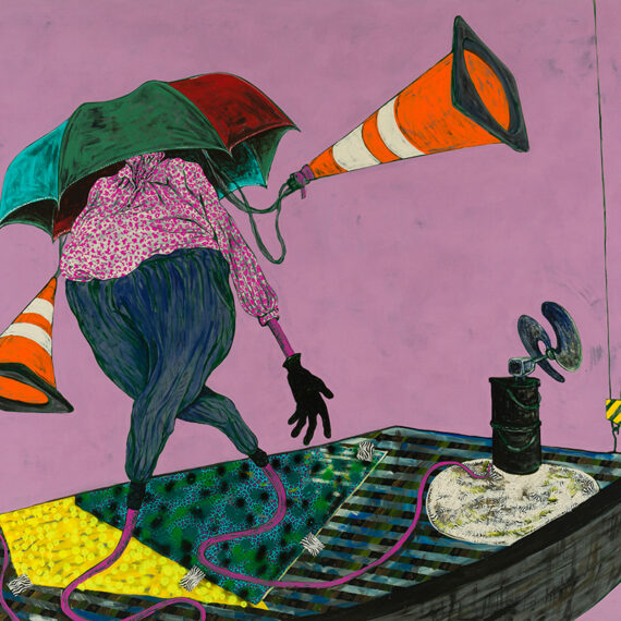 Simphiwe Ndzube b. 1990, South Africa Finding Voice Finding Feet, 2017 Oil and mixed media on canvas