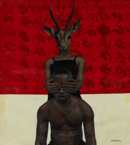 Oluwole Omofemi b. 1988, Nigeria Just for Two, 2019 Oil and acrylic on canvas