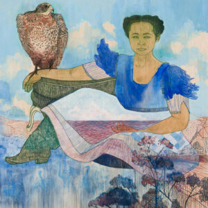 Pamela Phatsimo Sunstrum b. 1980, Botswana The Two II, 2020 Pencil, oil and acrylic on wood panel