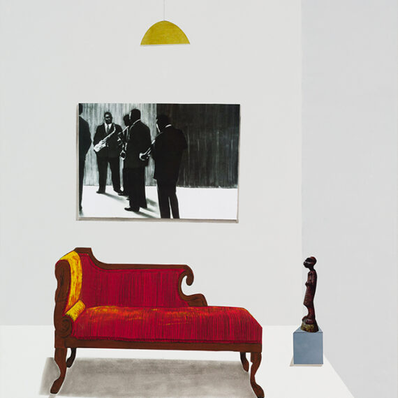 Sam Nhlengethwa b. 1955, South Africa Yellow Light, 2015 Oil on canvas