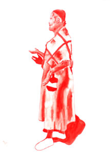 Senzani Marasela b. 1977, South Africa Waiting for Gebane, 2019 Watercolor on paper