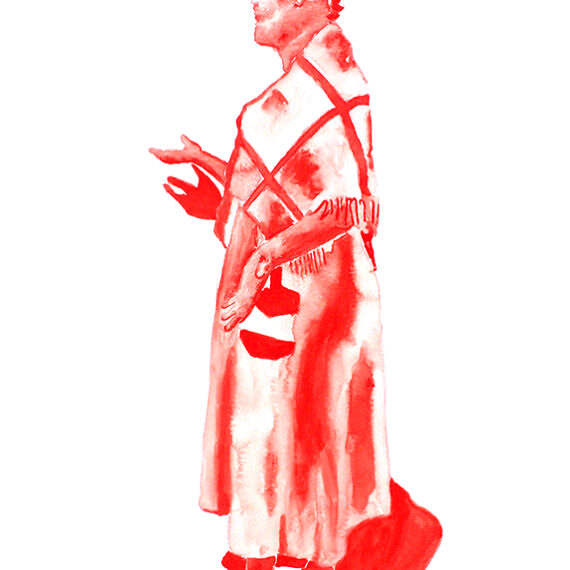 Senzani Marasela b. 1977, South Africa Waiting for Gebane, 2019 Watercolor on paper