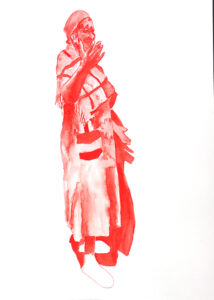 Senzani Marasela b. 1977, South Africa Waiting for Gebane, 2019 Watercolor on paper