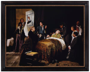 Yinka Shonibare b. 1962, United Kingdom / Nigeria Fake Death Picture (The Death of Leonardo da Vinci in the Arms of Francois-Guillaume Ménageot), 2011 Chromogenic print in artist’s frame