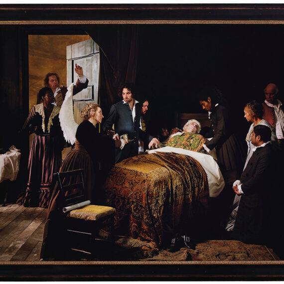 Yinka Shonibare b. 1962, United Kingdom / Nigeria Fake Death Picture (The Death of Leonardo da Vinci in the Arms of Francois-Guillaume Ménageot), 2011 Chromogenic print in artist’s frame