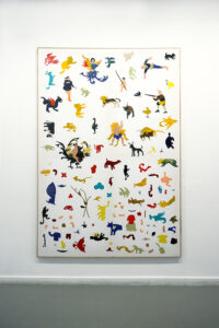 Belén Rodríguez (b. 1981, Spain) Mousson Nessept I, 2019 Cotton cloth collage and bleach and dyes on poplin 76.77 x 51.18 inches