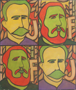 Raúl Martínez b. 1927, Ciego de Ávila, Cuba; d. 1995, Havana, Cuba JF, ca. 1970 Mixed media on paper