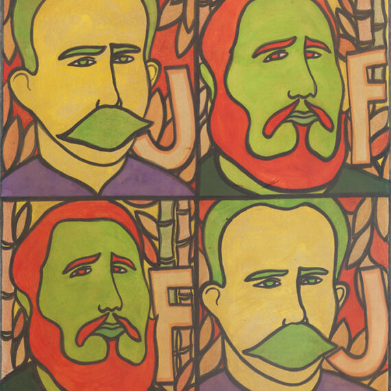 Raúl Martínez b. 1927, Ciego de Ávila, Cuba; d. 1995, Havana, Cuba JF, ca. 1970 Mixed media on paper