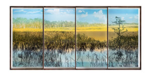 Jennifer Basile b. 1973, United States Loop Road, 2023 Four-panel color reduction print on Japanese rice paper