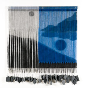 Vivian Caccuri (b. 1986, Brazil) Pagode Rise, 2018 Safety net, acrylic, and slate 60.25 x 55 inches