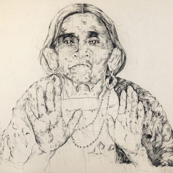 Tania Candiani (b. 1974, Mexico) María Sabina, 2024 Cotton canvas sewn with cotton thread