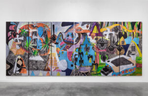 Yann Gerstberger b. 1983, France From Spirits to Spirits, 2017 Pastel oil and chalk on wood, in 6 parts