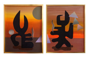 Fernanda Laguna b. 1972, Argentina Amor y fuego sobre el año nuevo, 2013 Acrylic on carved canvas, diptych