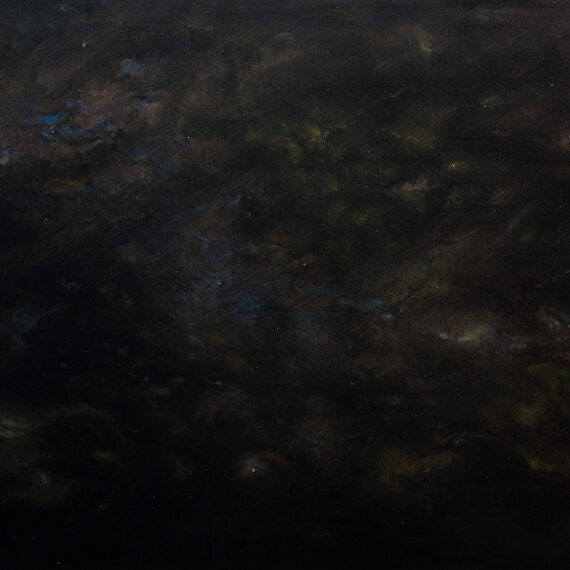 Glenda León (b. 1976, Cuba) Cuerpo Celeste: Galaxia azul, 2019 Butterfly wing powder, butterfly wing fragments, and acrylic on canvas 59 x 98.50 inches