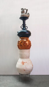 Asunción Molinos Gordo (b. 1979, Spain) ¡Cuánto río allá arriba!, 2021 Glazed ceramic, iron 74.01 x 25.59 x 25.59 inches