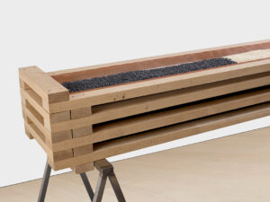 Oscar Murillo (b. 1986, Colombia) Work demographics, 2014 Wood, steel, copper, brass, corn, and black beans