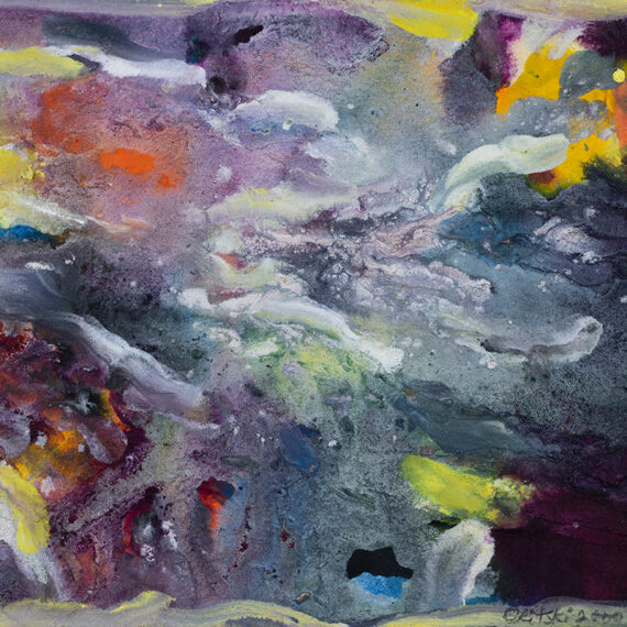 Jules Olitski (b. 1922, Ukraine; d. 2007, United States) Shimmer Wave; Shimmer Wave Crismon, 2000 Watercolor gouache and acrylic on paper, in 2 parts 10 x 14 inches each