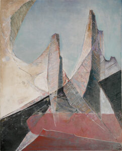 Maria Luisa Pacheco (b. 1919, Bolivia; d. 1982, United States) Montañas, 1979 Mixed media on canvas 51.25 x 42 inches