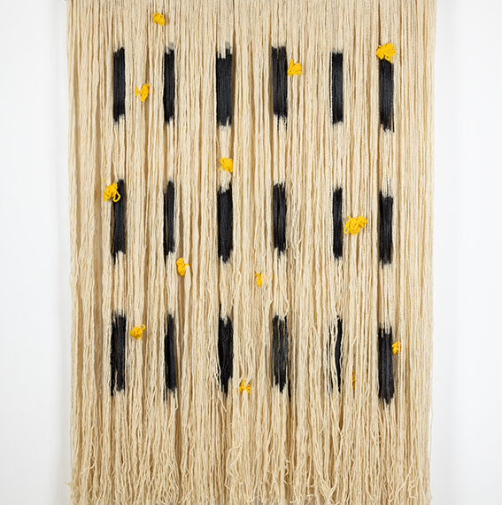 Antonio Pichillá (b. 1982, Guatemala) Semilla, 2023 Assemblage of dyed wool threads 65 x 41.33 inches