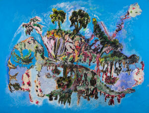 Martial Raysse b. 1936, France Mediterranee, 1974 Tempera and collage on polystyrene