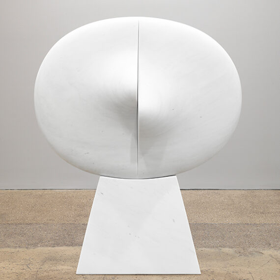 Zilia Sánchez (b. 1926, Cuba; d. 2024, Puerto Rico) Lunar Blanco (White Moon), 2000–2019 Marble 58.50 x 48.8 x 19.70 inches