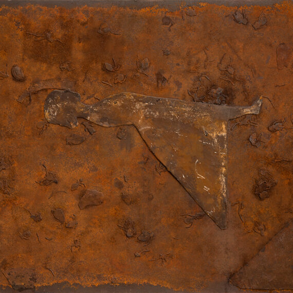 Daniel Senise b. 1955, Brazil Sem Título (Levitação de ferro), 1997 Iron powder and polyurethane resin on canvas