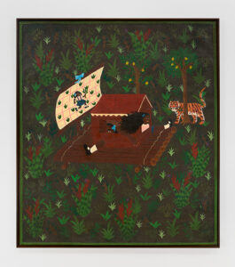 Kelly Sinnapah Mary b. 1981, Guadeloupe The Fables of Sanbras: The New World, 2024 Acrylic on tapestry
