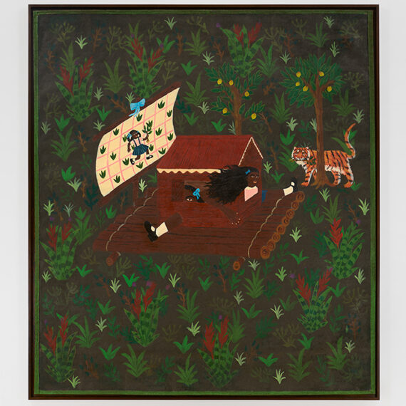 Kelly Sinnapah Mary b. 1981, Guadeloupe The Fables of Sanbras: The New World, 2024 Acrylic on tapestry