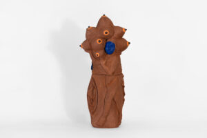 Nina Surel (b. 1971, Argentina) The Holder, 2024 Underglaze on stoneware 33 x 11.50 x 14 inches Floor