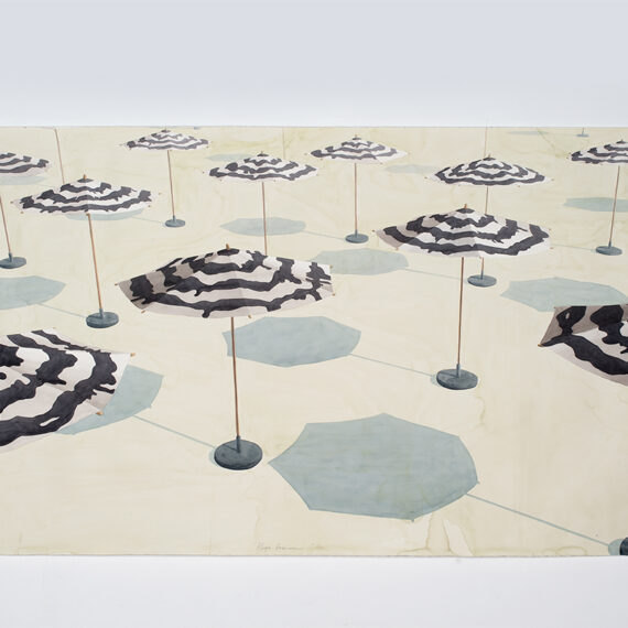 Los Carpinteros: Dagoberto Rodríguez Sánchez (b. 1969, Cuba) and Marco Antonio Castillo Valdés (b. 1971, Cuba) Playa tóxica, 2013 Watercolor on paper 39.37 x 78.15 inches