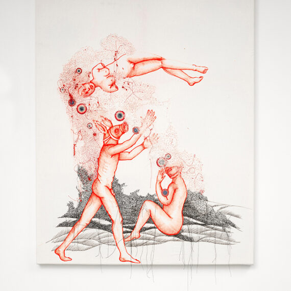 Sylvie Selig b. 1941, France Once, she decided to be a cloud, 2017 Felt and embroidery on linen 50 x 40 inches